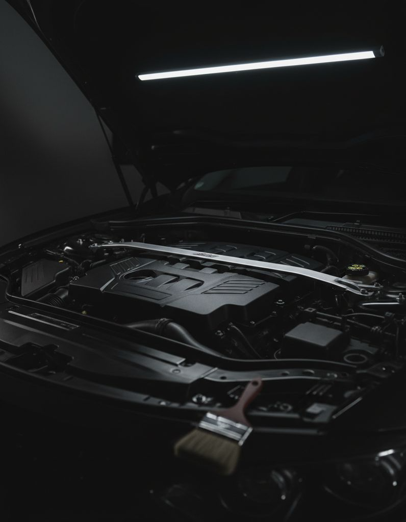 Inside the unit — a detailed engine bay under controlled lighting
